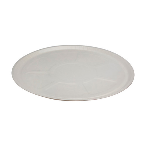 Pactiv Evergreen 15" Round PFAS-Free Pressware Classic Stoneware Dual-Ovenable Paperboard Pizza Tray, White, 250 ct.