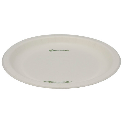 EarthChoice 9" Compostable Paperboard Plate, White, 450 ct.