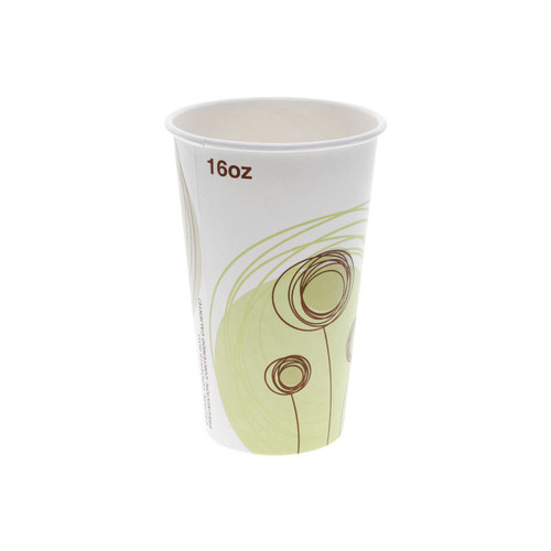 US Foods Monogram 16 oz. Paper Hot Cup, Meadows Stock Print, 1,000 ct.