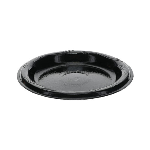 Sysco Classic 6" Laminated PS Foam Plate, Black, 1,000 ct.