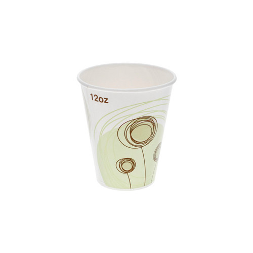 US Foods Monogram 12 oz. Paper Cold Cup, Meadows Stock Print, 1,200 ct.
