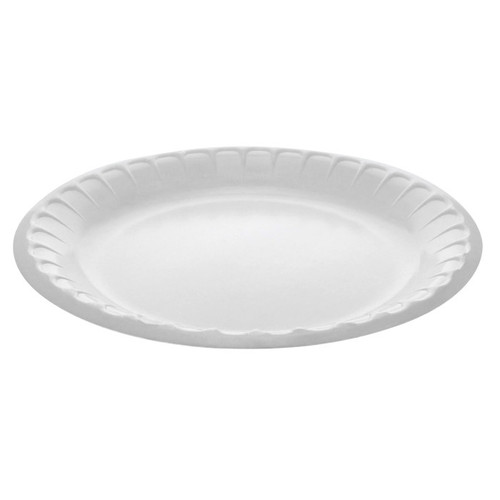 US Foods Monogram 9" Placesetter Deluxe Laminated PS Foam Round Plate, White, 500 ct.