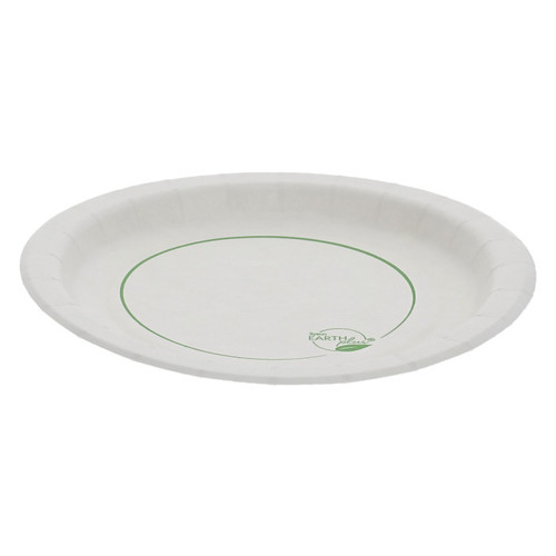 Sysco Earth Plus 6" Compostable Pressware Paper Plate, Printed, White, 750 ct.