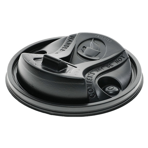 Pactiv Evergreen Lid for 12, 16, 20, 24 oz. Hot Drink Cups, Black, 900 ct.