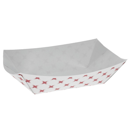 Pactiv Evergreen 8 oz. Paper Food Tray, Basketweave Red and White, 1,000 ct.