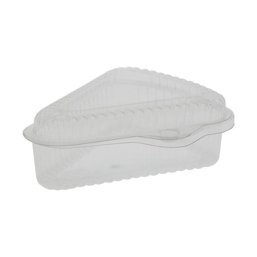 Pactiv Evergreen 11.75" x 5.5"x2'' PET Shallow Pie Wedge Hinged Lid Container, Clear, 250 ct.