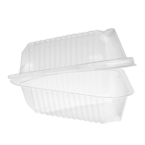 Pactiv Evergreen OPS Hinged-Lid Pie Wedge Container ? Fits 9" Pie Slice, Clear, 504 ct.