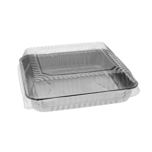 Pactiv Evergreen 8" Aluminum Square Cake and Dome Lid, Silver, 100 ct.