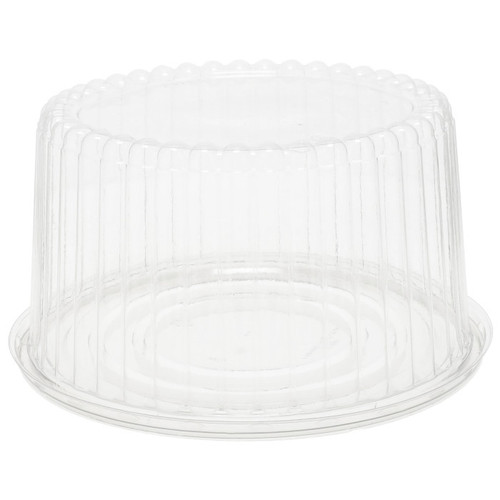 Pactiv Evergreen 5" Tall Fluted Dome Lid and Base for 7" Cake, Clear, 100 ct.