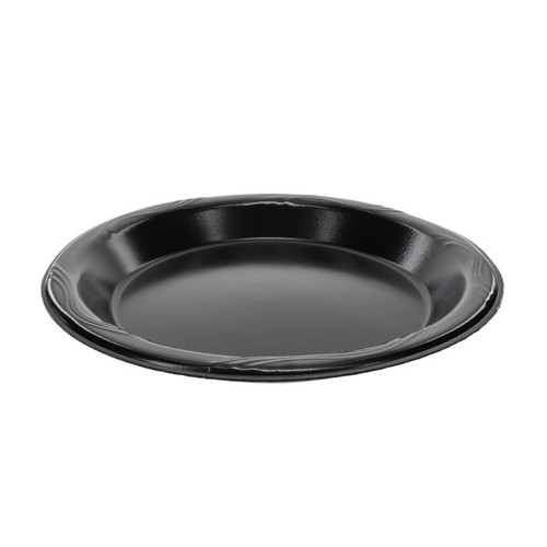 Sysco Classic 10.25" Laminated PS Foam Plate, Black, 540 ct.