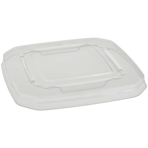 Pactiv Evergreen Denestable Lid for 7.5" Square Deep Draw PET Tub, Clear, 2,025 ct.