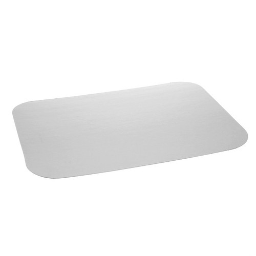 Pactiv Evergreen Foil Laminated Board Cover For 5 lb. Loaf Pan, White/Silver, 250 ct.