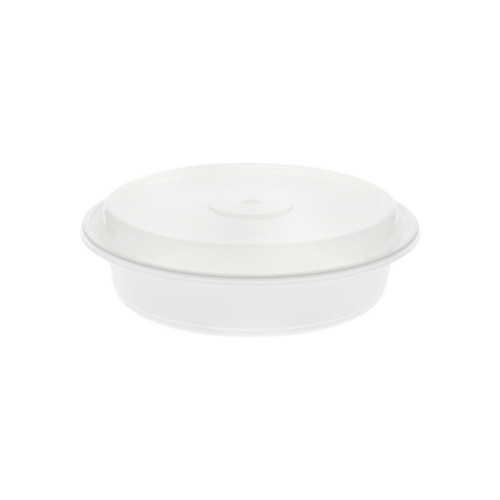 Newspring VERSAtainer 35 oz. Round PP Container and Lid, White/Clear, 150 ct.