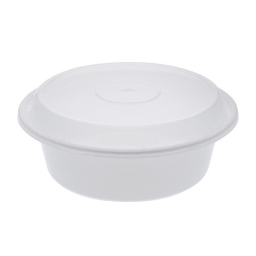 Newspring VERSAtainer 32 oz. Round PP Container and Lid, White/Clear, 150 ct.