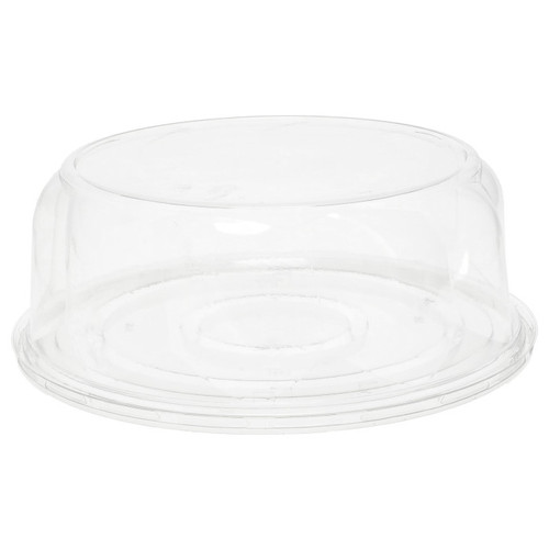 Pactiv Evergreen 3.5" Tall Swirl Dome Lid and Base for 8" Cake, Clear, 100 ct.