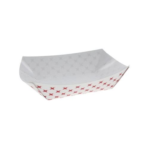 Sysco Reliance #2 2 Lb. Paper Food Tray, Red and White Plaid, 1,000 ct.