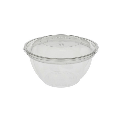 EarthChoice 5" Round 16 oz. RPET Swirl Bowl and Lid, Clear, 280 ct.