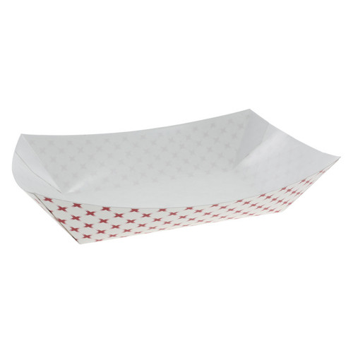 Sysco Reliance #5 5 Lb. Paper Food Tray, Red and White Plaid, 500 ct.