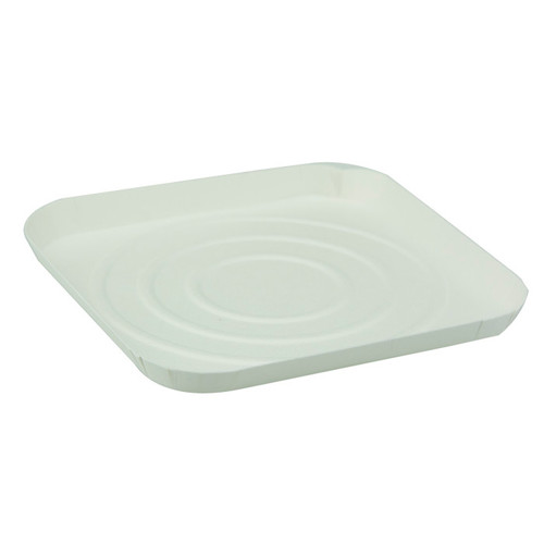 Pactiv Evergreen 3.5 oz. 4 x 4" PFAS-Free Pressware Dual-Ovenable Paperboard Tray, White, 3,000 ct.