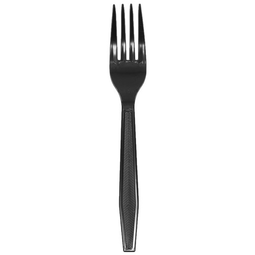 Gordon Food Service Prairieware Full Length Extra-Heavy Weight HIPS Fork, Black, 1,000 ct.