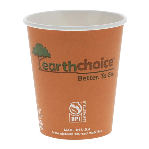 EarthChoice 8 oz. Compostable Paperboard Hot Drink Cup, Orange, 1,000 ct.