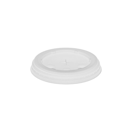 Pactiv Evergreen Flat Lid with Straw Slot for "E" Size Cold Drink Cups, Translucent, 1,200 ct.