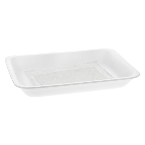 Recycleware 3P Reduced-Density Polypropylene Processor Tray with Inverted Pad, White, 200 ct.