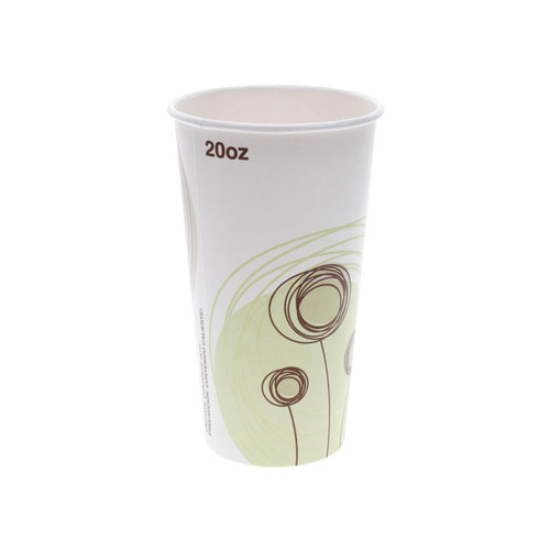 US Foods Monogram 20 oz. Paper Hot Cup, Meadows Stock Print, 500 ct.