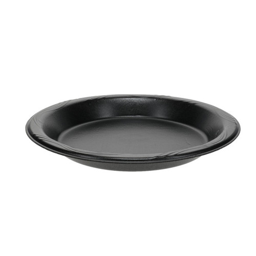 Sysco Classic 9" Laminated PS Foam Plate, Black, 1,000 ct.