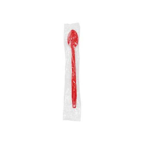 Pactiv Evergreen Fieldware 8" Medium Weight Wrapped PP Parfait Spoon, Red, 1,000 ct.