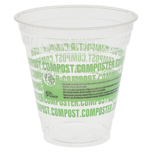 GFS Re.Source 12/14 oz. Compostable PLA Cold Drink Cups, Clear, 1,000 ct.