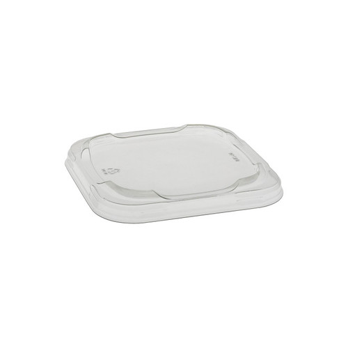 Pactiv Evergreen Flat Recessed Lid For Automated Production Lines for 4" PET Square Container, Clear, 960 ct.