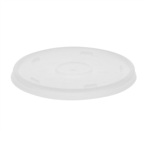 Pactiv Evergreen Flat Lid with Straw Slot for "B" Size Cold Drink Cups, Translucent, 1,000 ct.