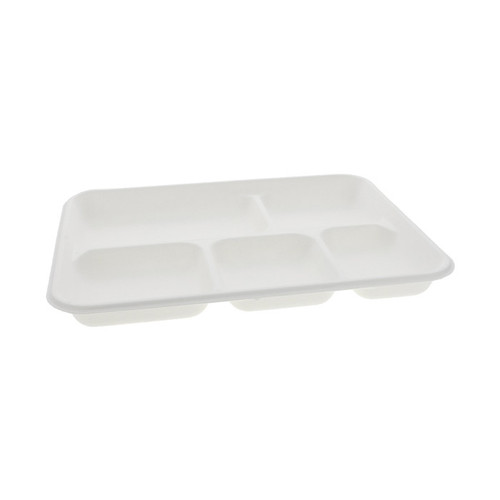 PFAS-Free Fiber Blend 5-Compartment School Lunch Tray