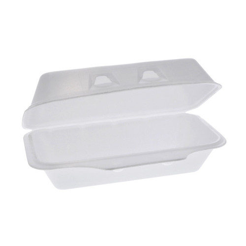 Pactiv Evergreen 8.8 x 4.5 x 3" PS Foam SmartLock Hinged Lid Container, White, 440 ct.