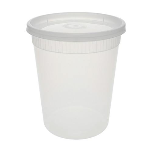 US Foods Monogram 32 oz. Deli Container and Lid, Translucent, 240 ct.