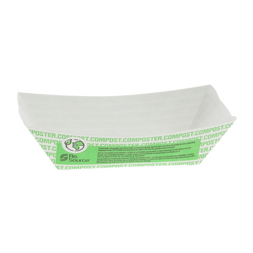 GFS Re.Source #8 - 1/2 Lb. Paper Food Tray, White, 1,000 ct.