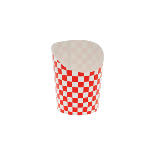 Pactiv Evergreen 3 oz. Paperboard Fry Scoop, Checkered Print, White/Red, 1,000 ct.