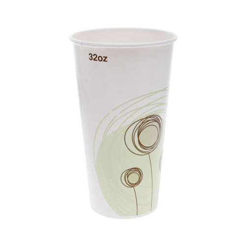 US Foods Monogram 32 oz. Paper Cold Cup, Meadows Stock Print, 600 ct.