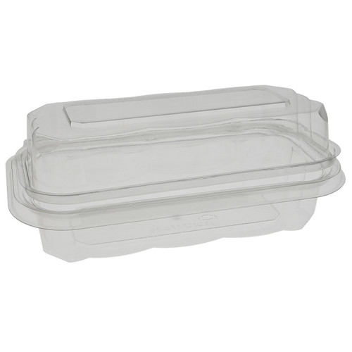 EarthChoice 8.7 x 3.3 x 2.8" RPET Tamper-Evident Hinged Lid Deli Container, Clear, 150 ct.