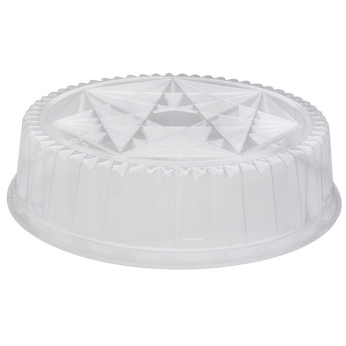 Pactiv Evergreen 12" Deep Crystal Cut Dome Lid for Caterware Deluxe Aluminum Trays, Clear, 50 ct.
