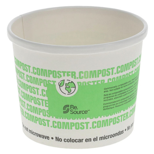GFS Re.Source 12 oz. Medium Compostable Soup Cup, Printed, 500 ct.