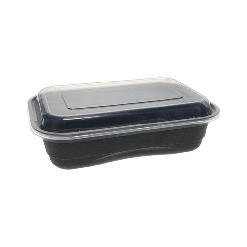 EarthChoice Versa2Go 36 oz. Container and Lid, Black/Clear 150 ct.