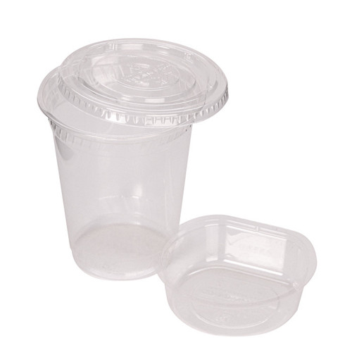 Greenware 12/14 oz. "A" Size Compostable PLA Cold Drink Cup, Flat Lid, and Insert, Combo Pack, Clear, 500 ct.