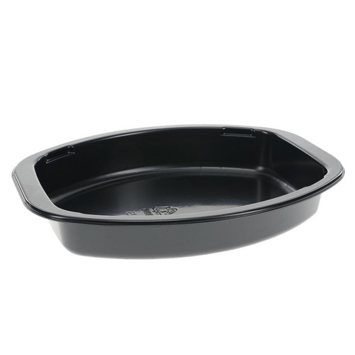 Pactiv Evergreen 18.5 oz. Oval CPET Entrée Tray, Black, 420 ct.