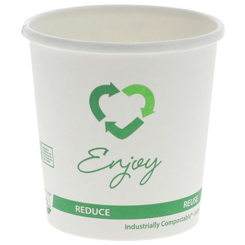 Sysco Earth Plus 16 oz. Compostable Paperboard Soup Cup, White, 500 ct.