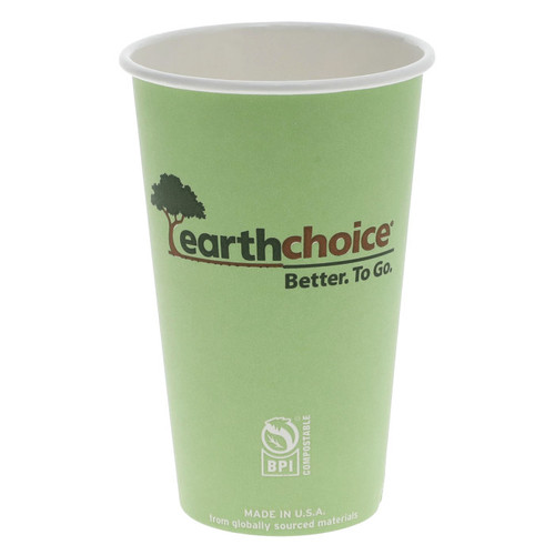 EarthChoice 16 oz. Compostable Paperboard Hot Drink Cup, Green, 1,000 ct.