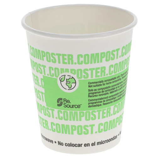 GFS Re.Source 8 oz. Compostable Paper Hot Cup, Printed, 1,000 ct.
