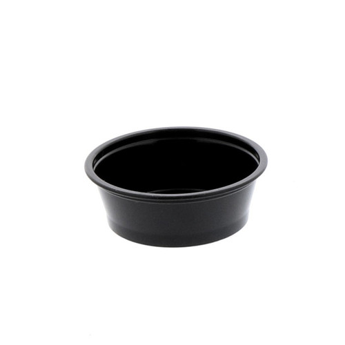 Pactiv Evergreen 1.5 oz. Plastic Portion Cup, Black, 2,500 ct.