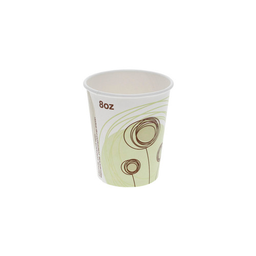 US Foods Monogram 8 oz. Paper Hot Cup, Meadows Stock Print, 1,000 ct.